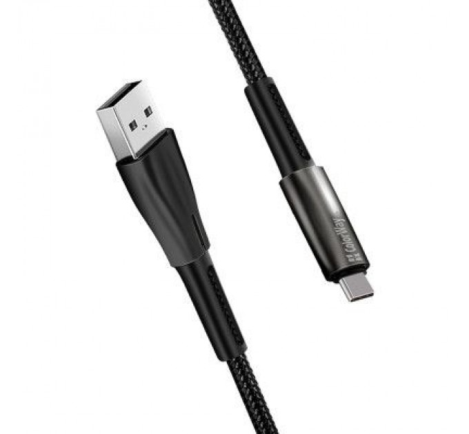 ColorWay Дата кабель USB 2.0 AM to Type-C 1.0m zinc alloy + led black ColorWay (CW-CBUC035-BK)