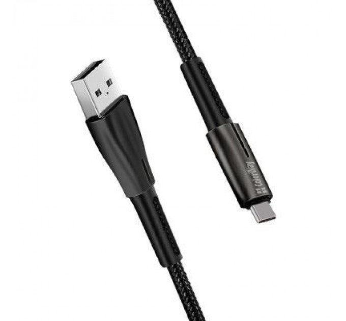 ColorWay Дата кабель USB 2.0 AM to Type-C 1.0m zinc alloy + led black ColorWay (CW-CBUC035-BK)