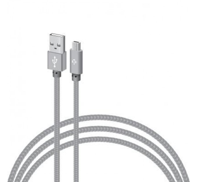 Дата кабель USB 2.0 AM to Micro 5P 1.0m CBGNYM1 grey Intaleo (1283126477676)