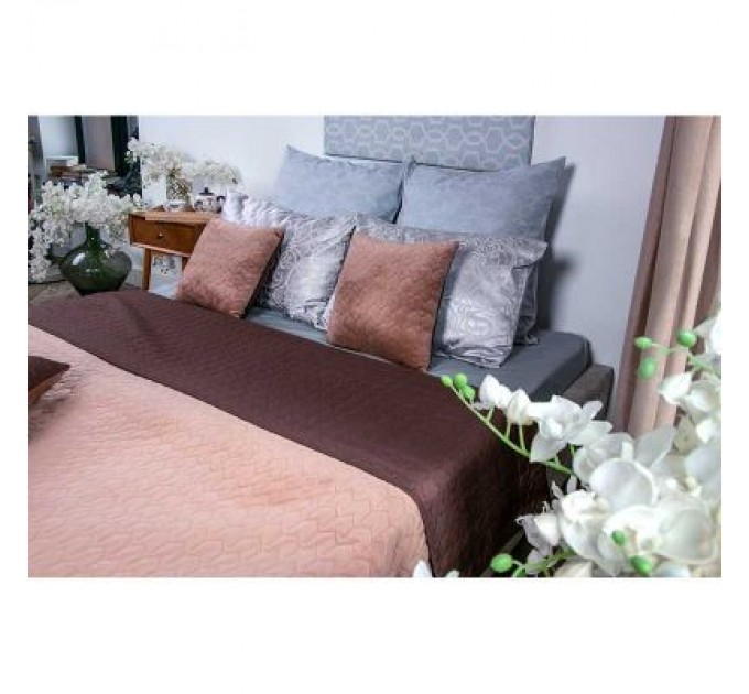 Покривало Руно двостороннє VeLour Коричневе 150 х 220 см (360.55_Cappuccino)