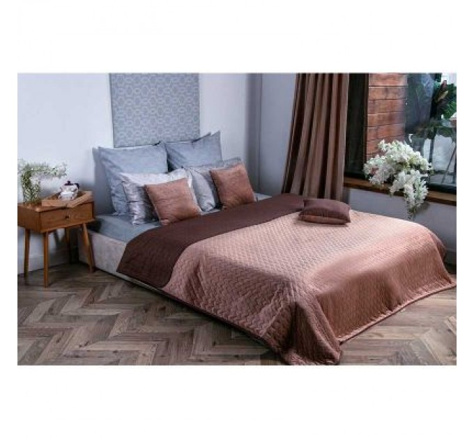 Покривало Руно двостороннє VeLour Коричневе 150 х 220 см (360.55_Cappuccino)