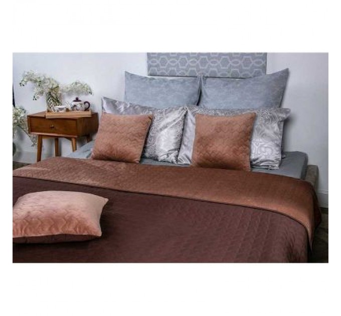 Покривало Руно двостороннє VeLour Коричневе 150 х 220 см (360.55_Cappuccino)