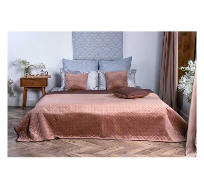 Покривало Руно двостороннє VeLour Коричневе 150 х 220 см (360.55_Cappuccino)