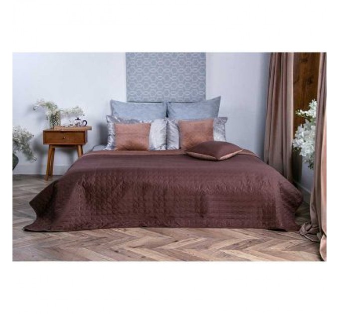 Покривало Руно двостороннє VeLour Коричневе 150 х 220 см (360.55_Cappuccino)