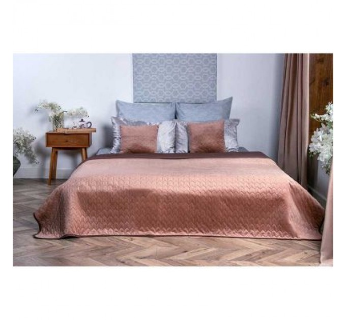 Покривало Руно двостороннє VeLour Коричневе 150 х 220 см (360.55_Cappuccino)