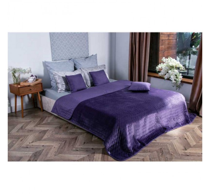 Покривало Руно двостороннє VeLour Фіолетове 180 х 220 см (340.55_Violet)