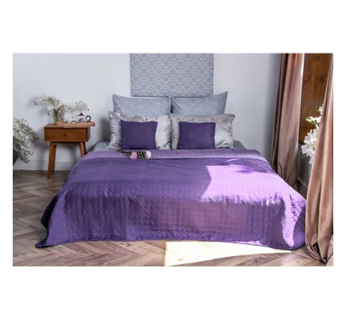 Покривало Руно двостороннє VeLour Фіолетове 180 х 220 см (340.55_Violet)