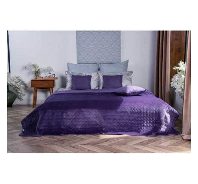 Покривало Руно двостороннє VeLour Фіолетове 180 х 220 см (340.55_Violet)