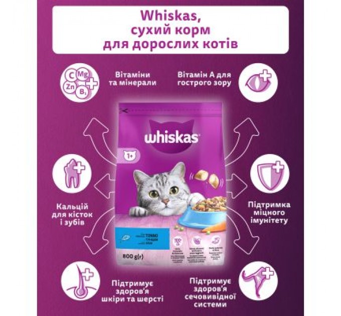 Сухий корм для кішок Whiskas з тунцем 800 г (5900951305269)