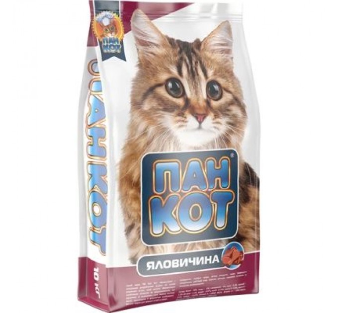 Пан Кот Сухий корм для кішок Пан Кот Яловичина 10 кг (4820111140091)