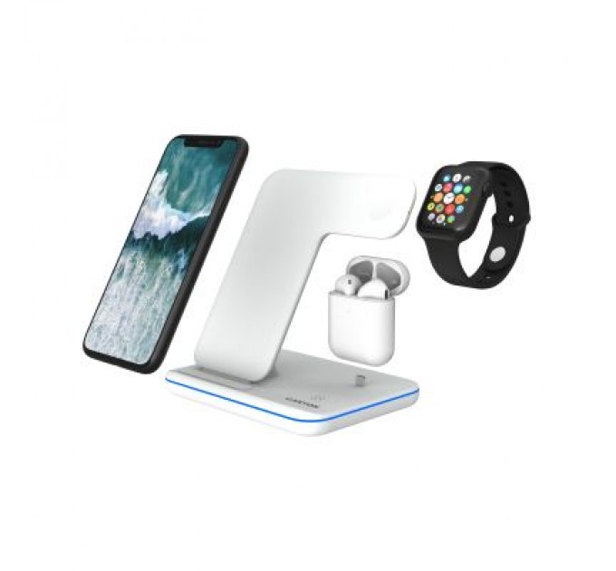 Canyon Зарядний пристрій Canyon 3in1 Wireless charger (CNS-WCS302W)