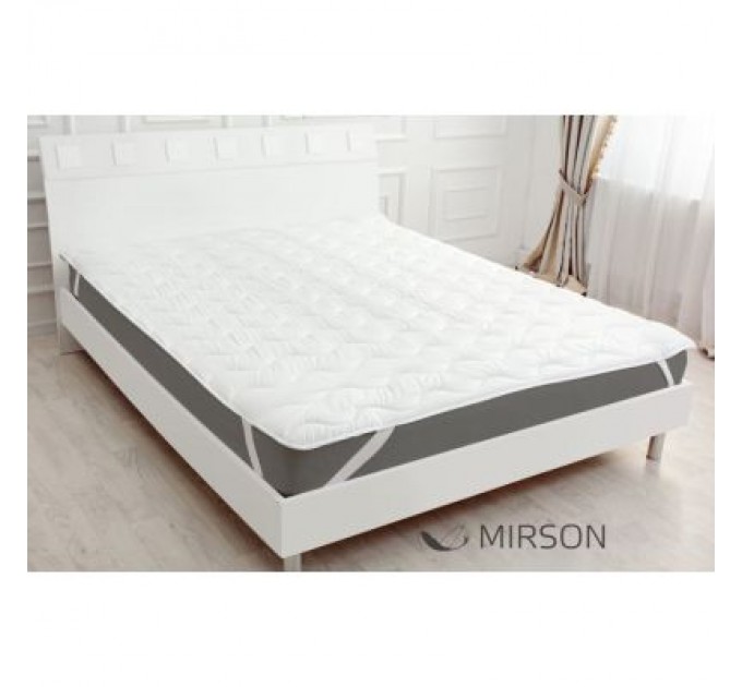 MirSon Наматрацник MirSon Eco Light №1712 EcoSilk Air-Soft звичайний на резинці по кутах White 180x200 см (2200002888349)