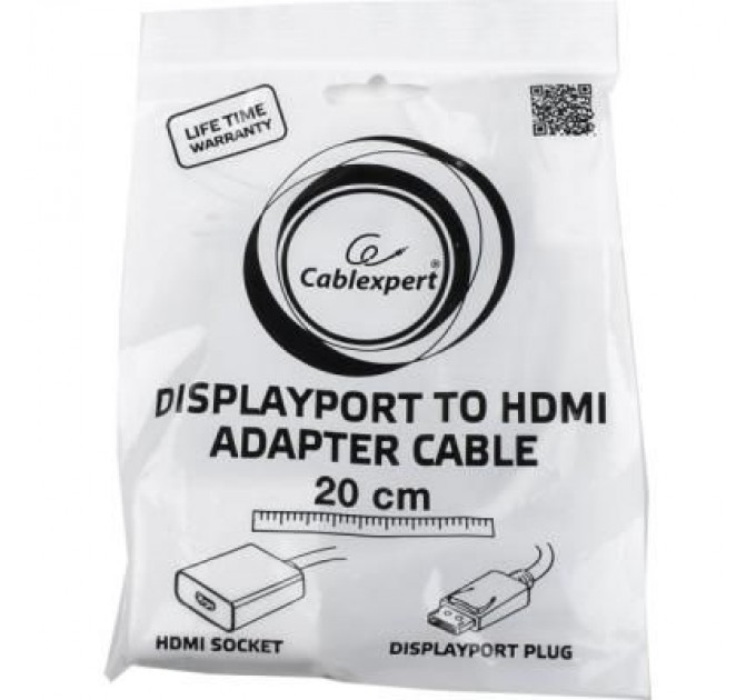Перехідник DisplayPort to HDMI Cablexpert (A-DPM-HDMIF-002-W)