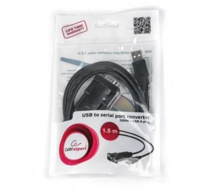 Кабель для передачі даних USB to COM 1.5m Cablexpert (UAS-DB9M-02)