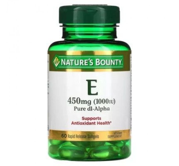 Вітамін Nature's Bounty Вітамін E швидкого вивільнення, 1000 МО, 450 мг, Vitamin E, 60 г (NRT-01799)