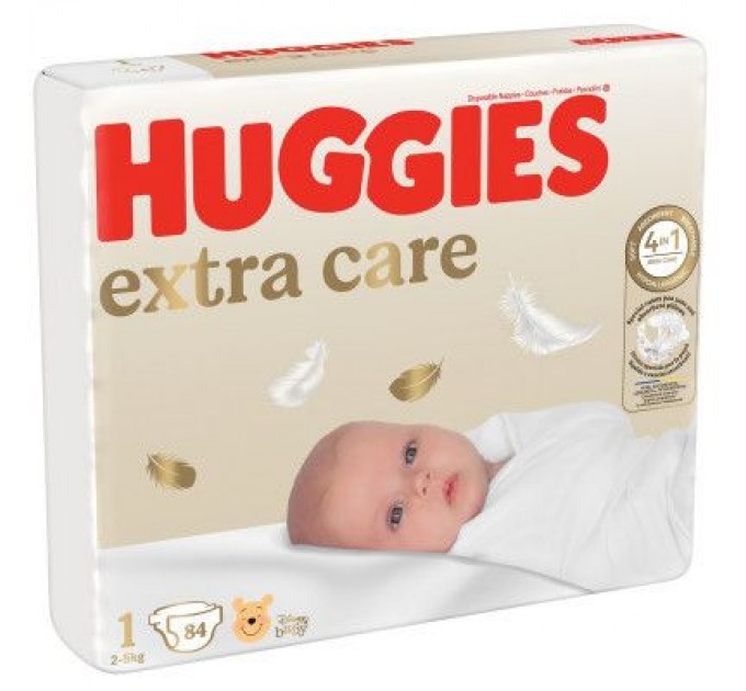 Huggies Підгузки Huggies Extra Care Розмір 1 (2-5 кг) 84 шт (5029053578057)