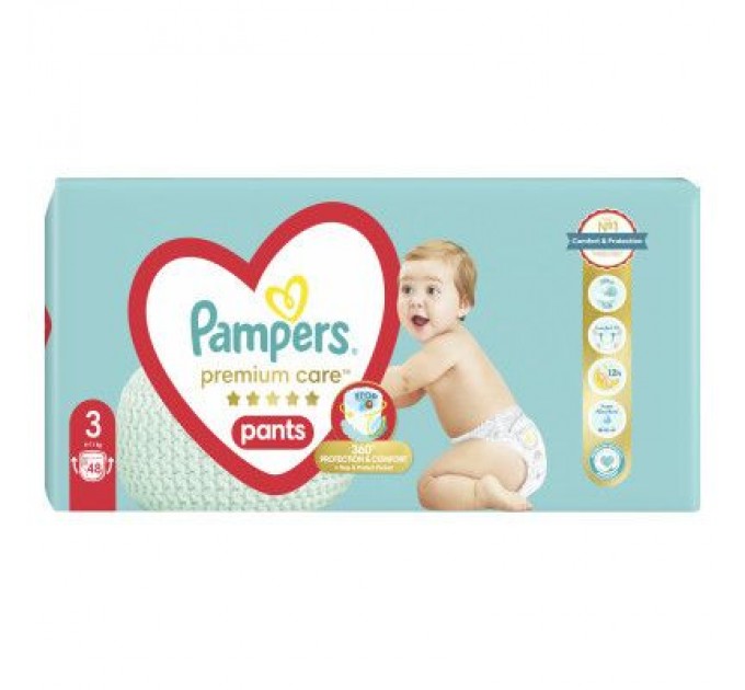 Pampers Підгузки Pampers Premium Care Pants Midi Розмір 3 (6-11 кг) 48 шт (8001090759795)