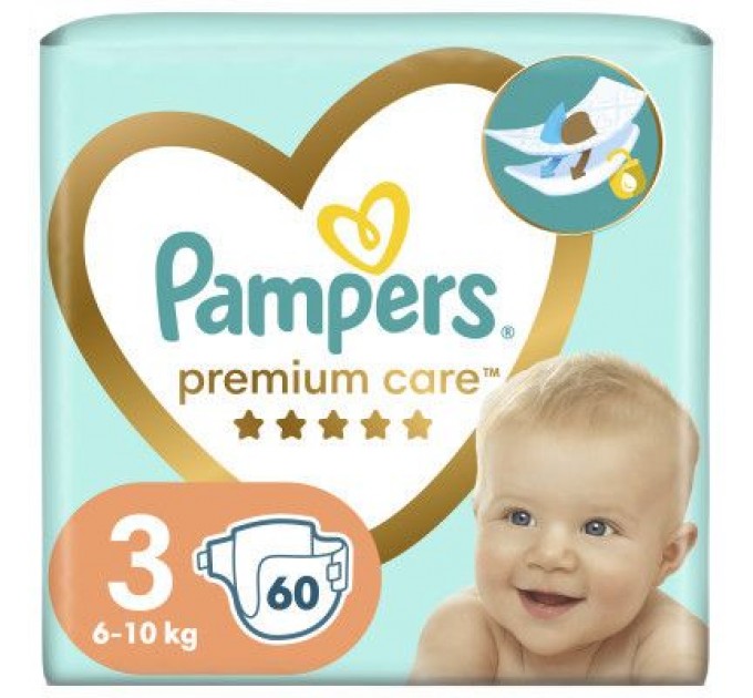 Pampers Підгузки Pampers Premium Care Midi Розмір 3 (6-10кг), 60 (4015400274780)