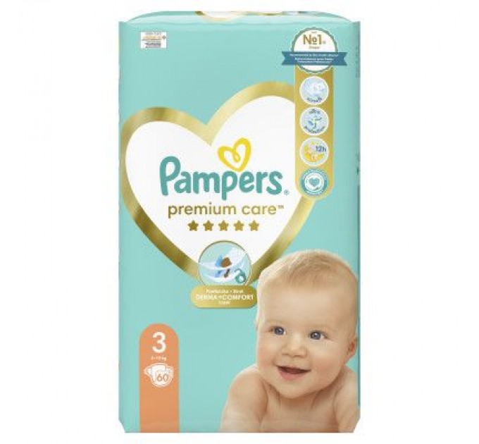 Pampers Підгузки Pampers Premium Care Midi Розмір 3 (6-10кг), 60 (4015400274780)