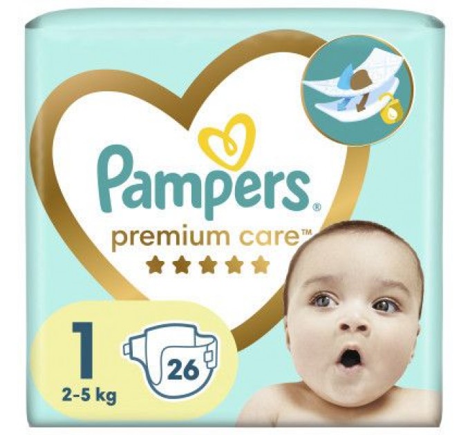 Pampers Підгузки Pampers Premium Care Розмір 1 (2-5 кг) 26 шт (8001841104614)