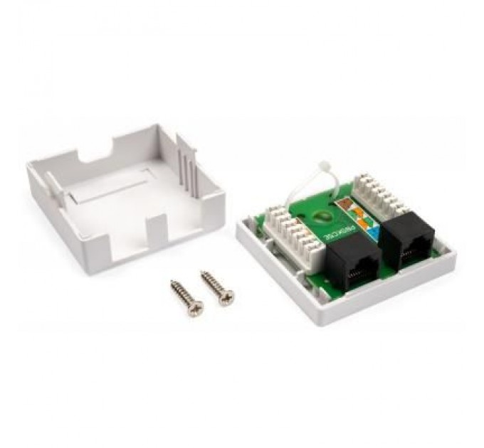 Комп'ютерна розетка RJ45x2 UTP cat.5e 8P8C Vinga (VCPRJ45O2)