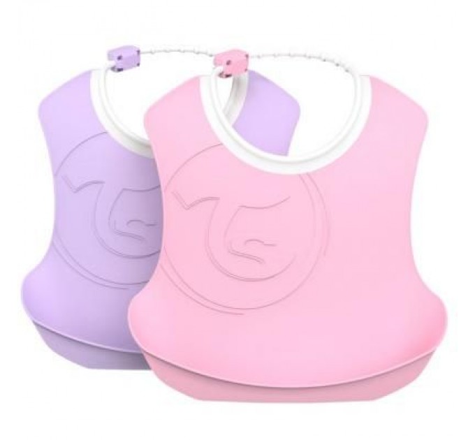 Twistshake Нагрудничок Twistshake Набір 4 міс+ лаванд/рож (69842)