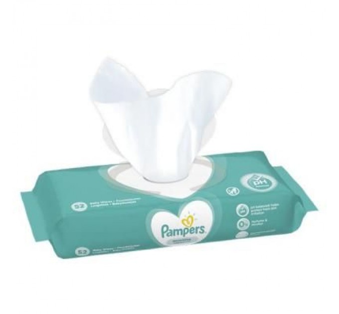 Pampers Дитячі вологі серветки Pampers Sensitive 52 шт (8001841041391)