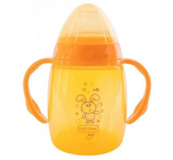 Baby Team Поїльник-непроливайка Baby Team з силіконовим спаутом і ручками 250 мл (5004)