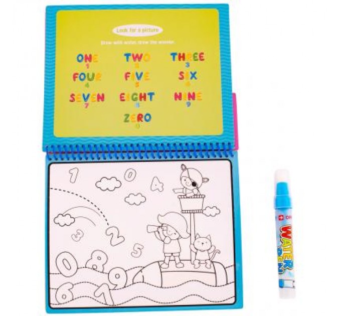 Baby Team Розвиваюча іграшка Baby Team Книжечка-розмальовка водна Паровозик (9030_паровозик_с_буквами)