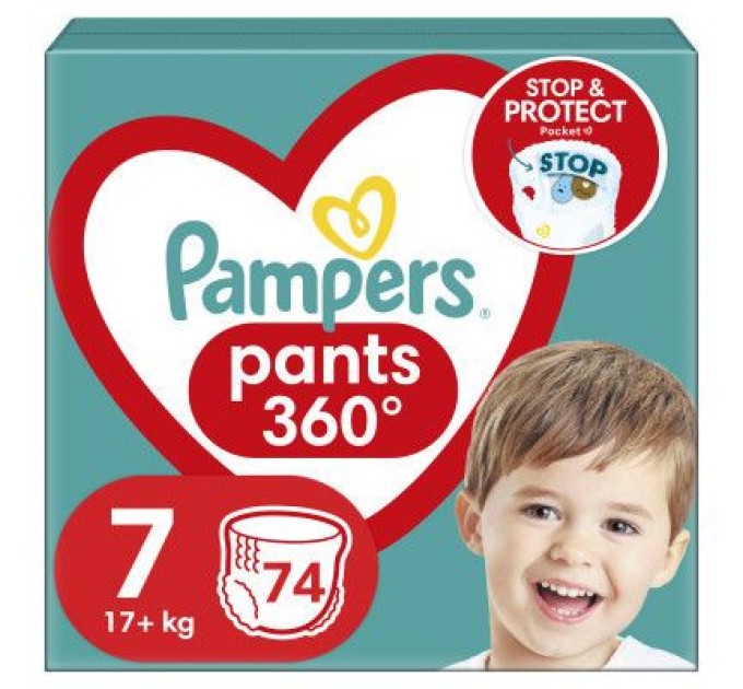Підгузки Pampers трусики Pants Giant Розмір 7 (17+ кг) 74 шт. (8006540069622)