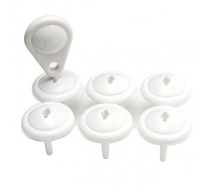 Заглушка для розетки Baby Team 6 шт + 1 ключ (7600)