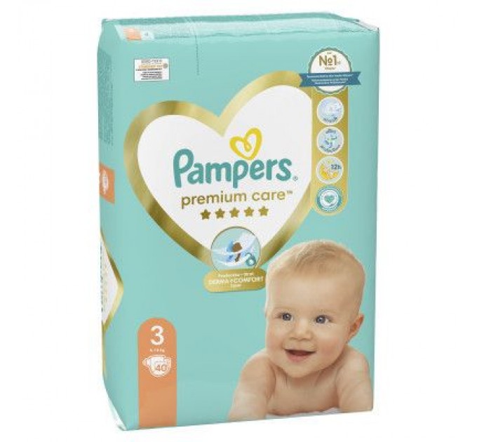 Підгузки Pampers Premium Care Midi Розмір 3 (6-10 кг) 40 шт (8001090379337)