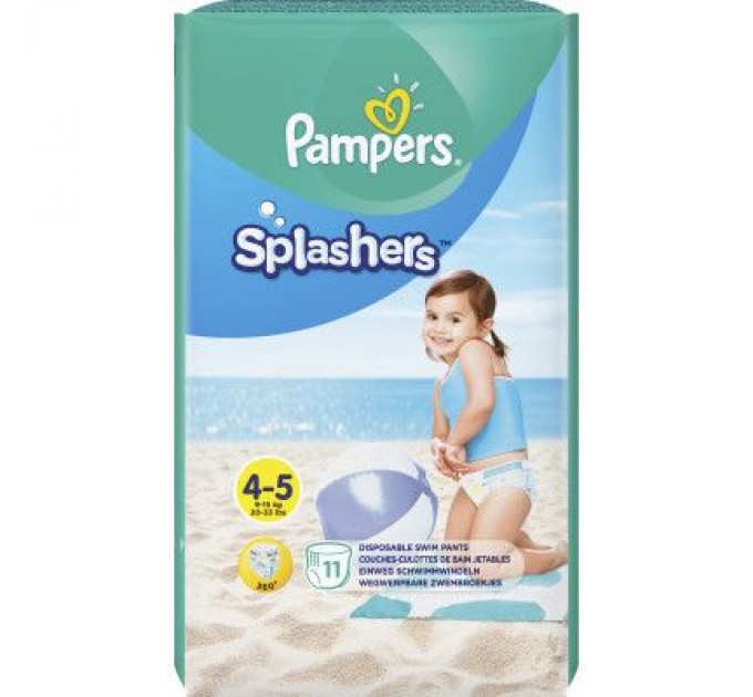 Підгузки Pampers для плавання Splashers Розмір 4-5 (9-15 кг) 11 шт (8001090698384)