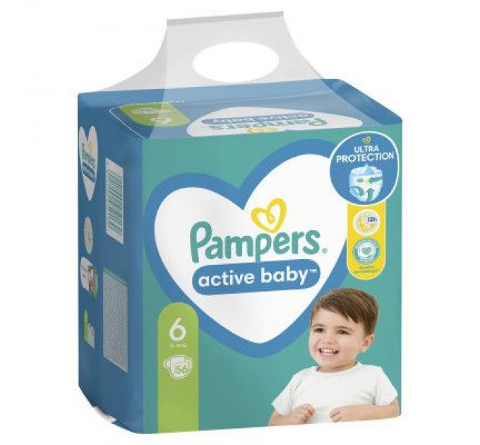 Pampers Підгузки Pampers Active Baby Giant Розмір 6 (13-18 кг) 56 шт (8001090950130)