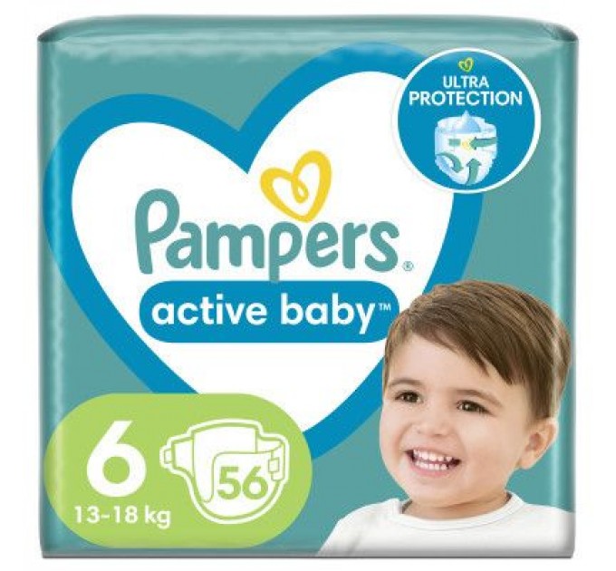 Pampers Підгузки Pampers Active Baby Giant Розмір 6 (13-18 кг) 56 шт (8001090950130)