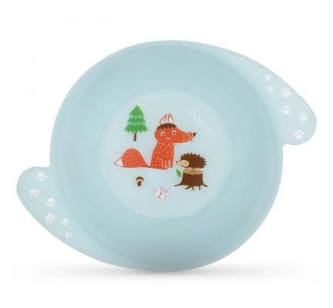 Baboo Тарілка дитяча Baboo з ручками глибока Love story Fox блакитна (90430)