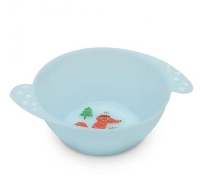 Baboo Тарілка дитяча Baboo з ручками глибока Love story Fox блакитна (90430)