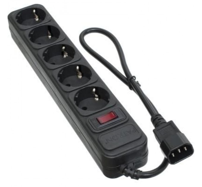 Patron Мережевий фільтр живлення Patron 0.5 m3*1mm2 (SP-1052U) 5 розеток BLACK (EXT-PN-SP-1052U)