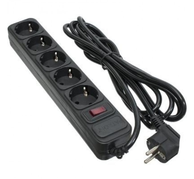 Patron Мережевий фільтр живлення Patron 3.0 m3*1mm2 (SP-1053) 5 розеток BLACK (EXT-PN-SP-1053)