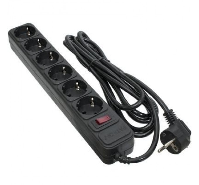 Patron Мережевий фільтр живлення Patron 3.0 m3*1mm2 (SP-1063) 6 розеток BLACK (EXT-PN-SP-1063)