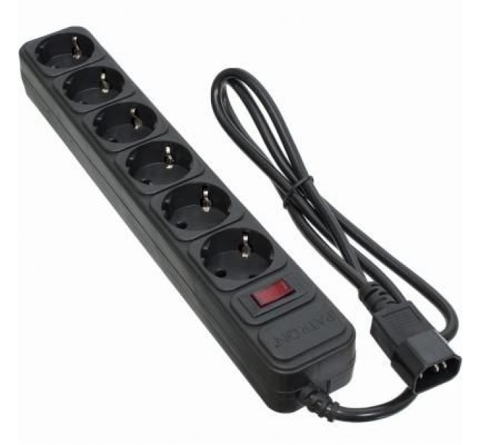 Patron Мережевий фільтр живлення Patron 1 m3*1mm2 (SP-1063U) 6 розеток BLACK (EXT-PN-SP-1063U)