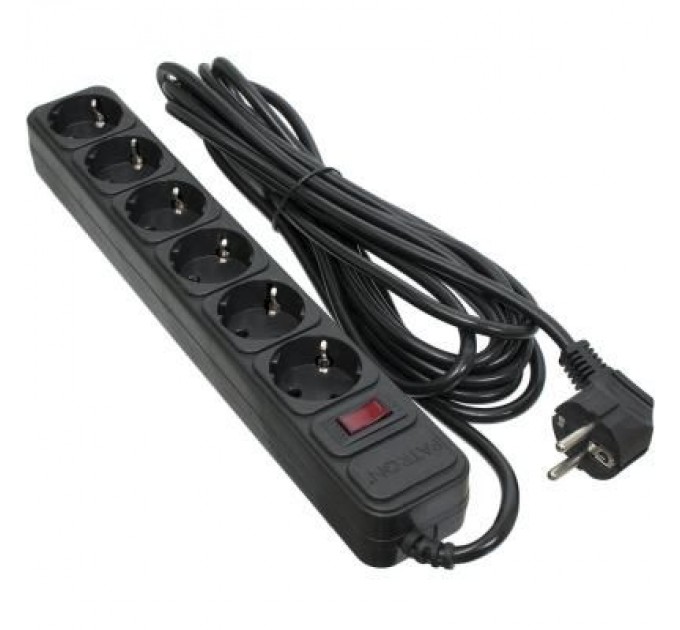 Patron Мережевий фільтр живлення Patron 5.0 m3*1mm2 (SP-1065)  6 розеток BLACK (EXT-PN-SP-1065)