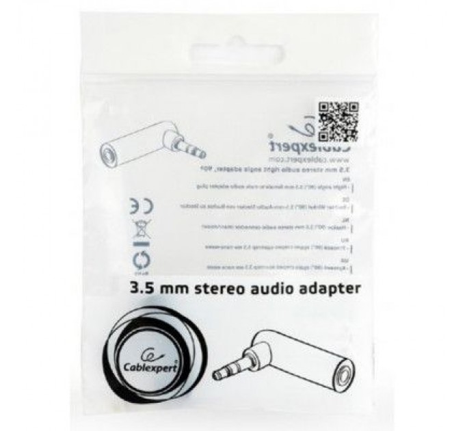 Cablexpert Перехідник 3.5мм M / F 3.5 мм угловой Cablexpert (A-3.5M-3.5FL)