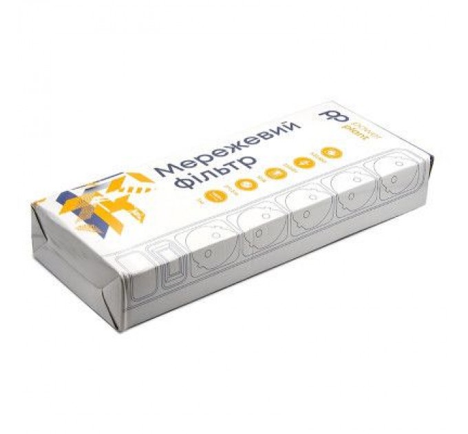 PowerPlant Мережевий фільтр живлення PowerPlant 7 м, 5 розеток, 3x1.5мм2, евростандарт (JY-1056/7) (PPSA10M70S5B)