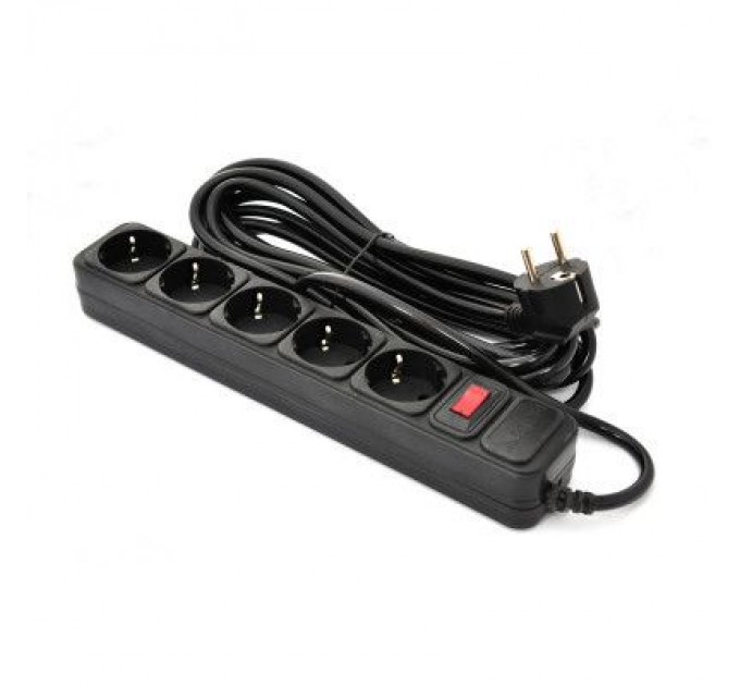 Patron Мережевий фільтр живлення Patron 5.0 m, 3*1.5mm2 (SP-1655) 5 розеток BLACK (EXT-PN-SP-1655)