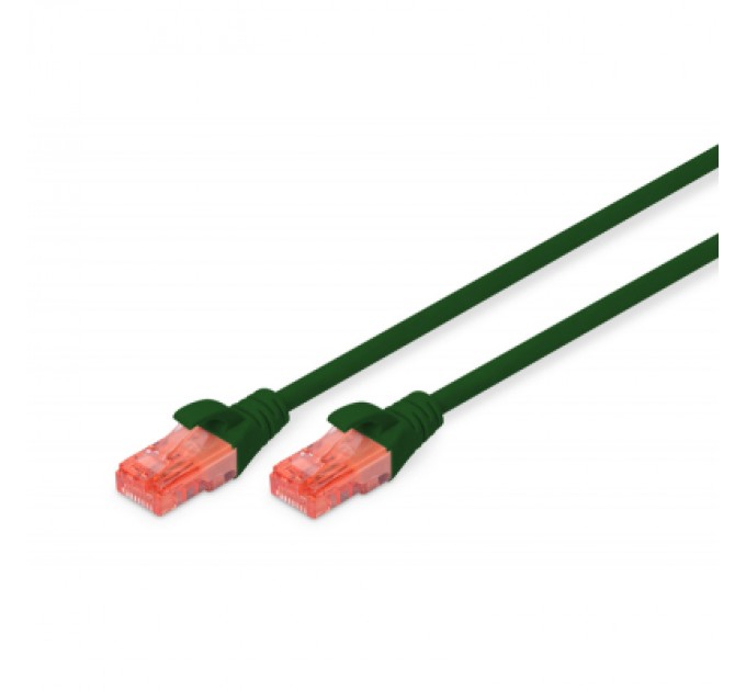 Патч-корд 0.5м, CAT 6 UTP, AWG 26/7, Cu, LSZH, green Digitus (DK-1617-005/G)