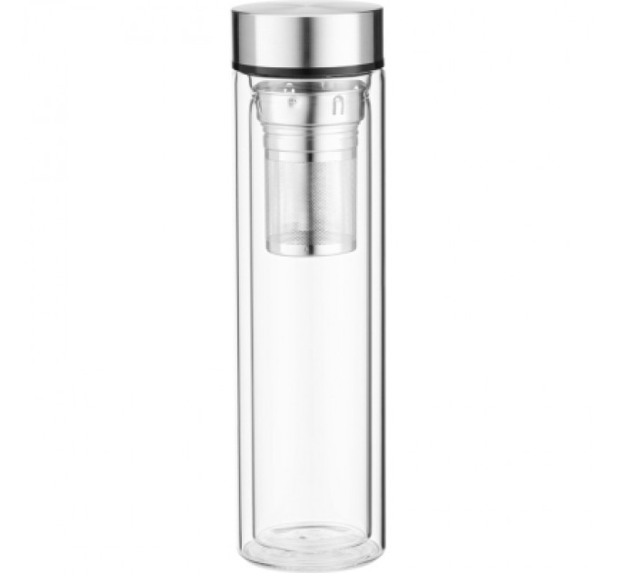 Термос Ardesto 450 мл боросилікатне скло нержавіюча сталь (AR1345SS)