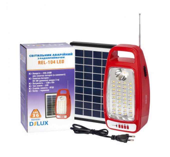 Delux Ліхтар Delux REL-104 (6V4,5Ah) 36 LED 12W+1W (90018291)