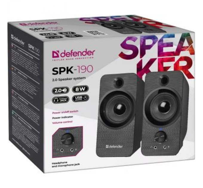 Defender Акустична система Defender SPK-190 Black (65190)