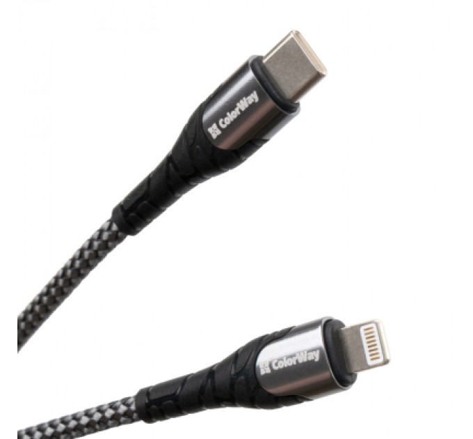 ColorWay Дата кабель USB-C to Lightning 1.0m ColorWay (CW-CBPDCL033-GR)